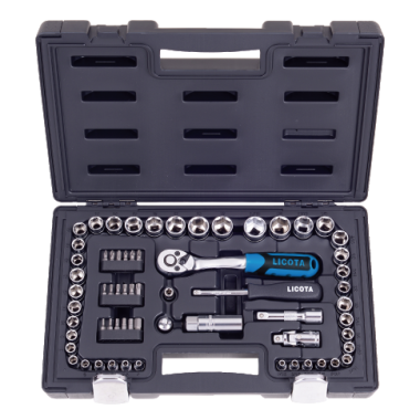 LICOTA ALK8019F 65 PCS 1/4" & 3/8" DR. 6PT FLANK SOCKET WRENCH SET