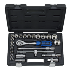 LICOTA ALK8001W 25 PCS 1/2&quot; DR. 12PT FLANK SOCKET SET