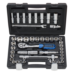 LICOTA ALK8002F 47 PCS 1/2&quot; DR. 6PT FLANK SOCKET SET (METRIC + S.A.E.)