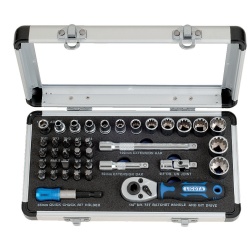 LICOTA ALM3005 STUBBY RATCHET SPLINE &amp; BIT SET 39PCS 1/4&quot; DR